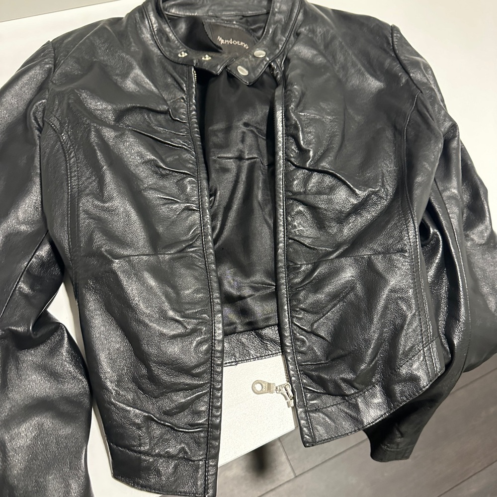 Mendocino Black Faux Leather Jacket